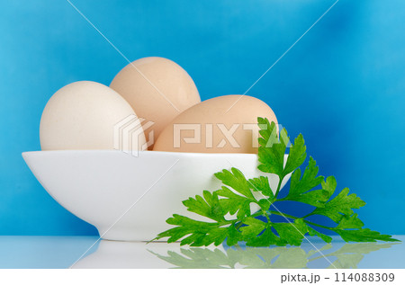 Three eggs in the bowl Three eggs in the bowl 114088309