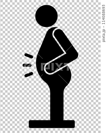 Icon of a person standing on a weight scale Icon of a person standing on a weight scale 114088693