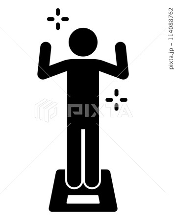 体重計に乗る人物のアイコン 114088762