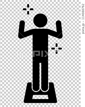 体重計に乗る人物のアイコン 114088762