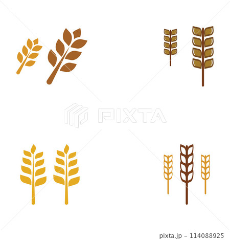 Wheat or cereal logo, wheat field and wheat farm logo.With easy and simple editing illustrations. 114088925