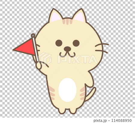 旗をもつねこ 114088950