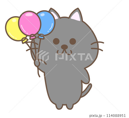 風船をもつくろねこ 114088951