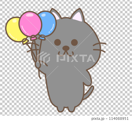 風船をもつくろねこ 114088951