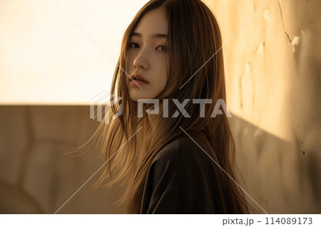 美人女性モデルの撮影風景・ロングヘア03「AI生成画像」 美人女性モデルの撮影風景・ロングヘア03「AI生成画像」 114089173