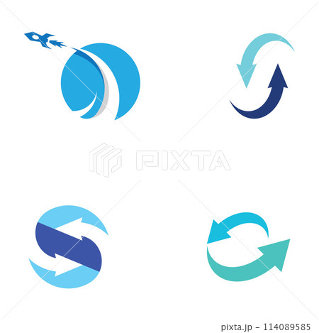 Logistics company vector logo, arrow icon logo, fast digital delivery logo. Using simple and easy logo vector editing. 114089585