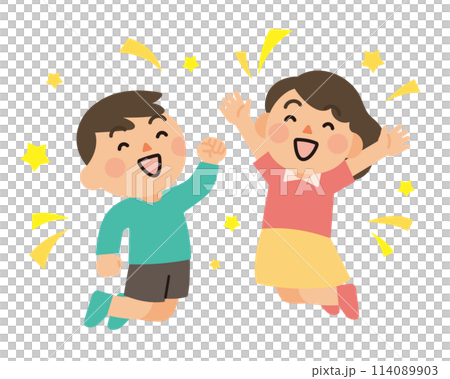 cheerful children jumping cheerful children jumping 114089903