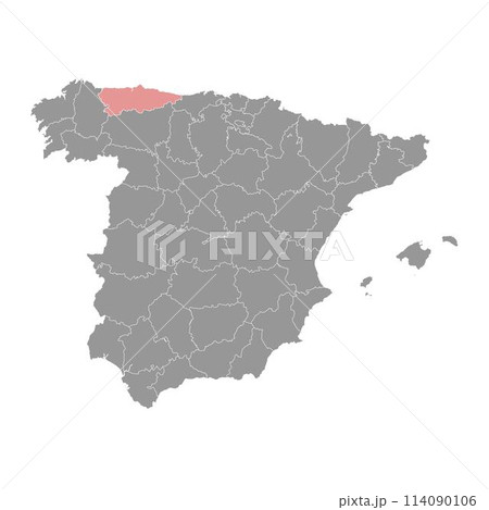 Asturias map, administrative division of Spain. Vector illustration. 114090106