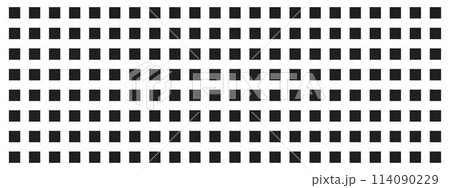 Repeating black squares on white background. Perforated texture. Pegboard, radiator or speaker grill surface. Mosaic wall or floor pattern. Simple minimalist walllpaper. Vector graphic illustration Repeating black squares on white background. Perforated texture. Pegboard, radiator or speaker grill surface. Mosaic wall or floor pattern. Simple minimalist walllpaper. Vector graphic illustration 114090229
