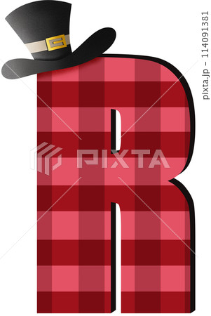 Plaid fabric Alphabet cliparts 114091381
