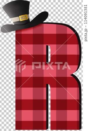 Plaid fabric Alphabet cliparts 114091381