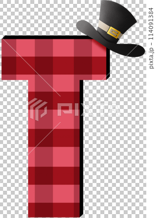 Plaid fabric Alphabet cliparts 114091384