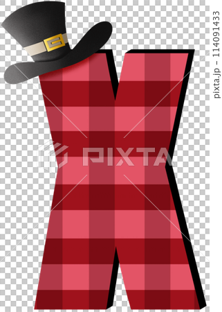 Plaid fabric Alphabet cliparts 114091433