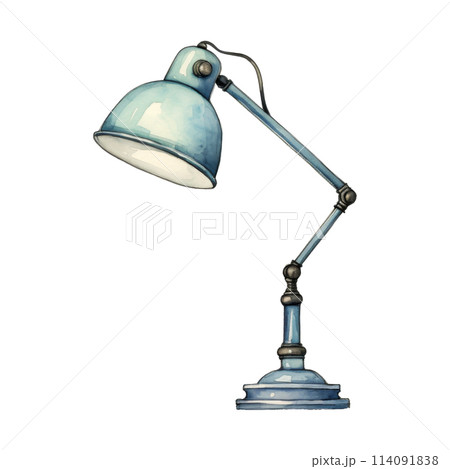 Vintage Desk Lamp Watercolor Illustration Vintage Desk Lamp Watercolor Illustration 114091838