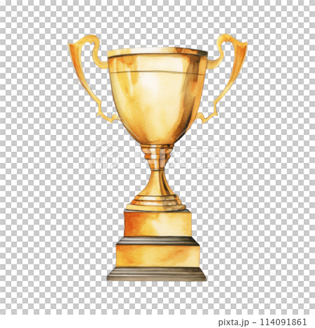 Classic Gold Trophy with Two Handles 114091861