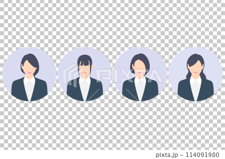 微笑前切女商務人士,多圖示風格 微笑前切女商務人士,多圖示風格 114091980