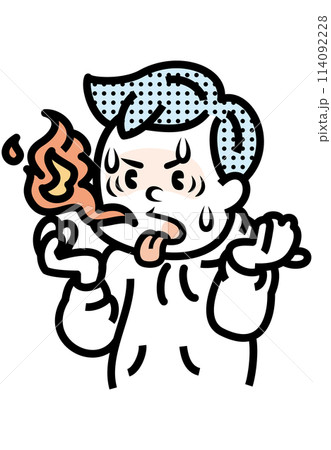 味覚の表情（辛い）のイラスト 114092228