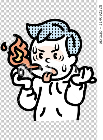 味覚の表情（辛い）のイラスト 114092228