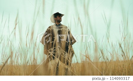 Cowboy alone in the steppe Cowboy alone in the steppe 114093317
