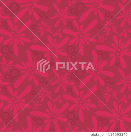 Vector Rose magenta wallpaper with flowers 114093342