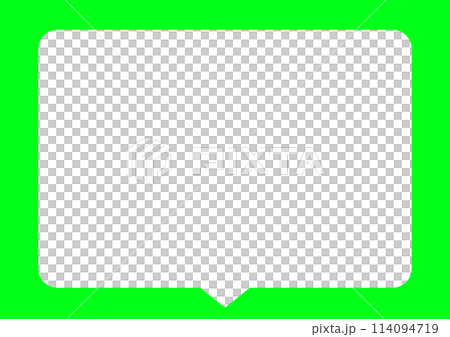 シンプルな吹き出し　緑　四角 114094719