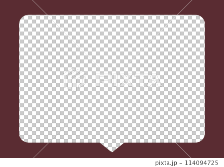 シンプルな吹き出し　こげ茶　四角 114094725