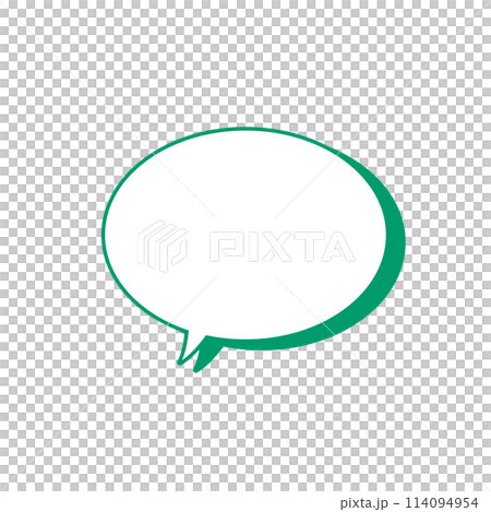 簡單的綠色橢圓形語音氣泡_帶主線_帶陰影_單一項目朝左 114094954