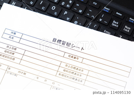 個人やチームの達成目標を明確に定義し、進捗状況を追跡するためのツールである「目標管理シート」 個人やチームの達成目標を明確に定義し、進捗状況を追跡するためのツールである「目標管理シート」 114095130