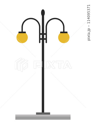 Cute cartoon vector illustration of a streetlight Cute cartoon vector illustration of a streetlight 114095371