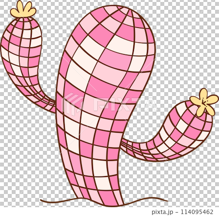 Disco Cowgirl Cactus Retro Girly Cowboy Doodle Drawing 114095462