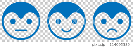 Character face icon blue Character face icon blue 114095589
