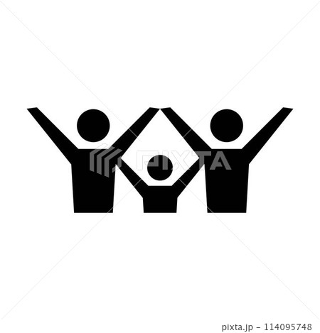 Community icon, people with love, unity and harmony society in a glyph pictogram illustration 114095748