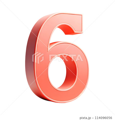 3d red number six 3d red number six 114096056