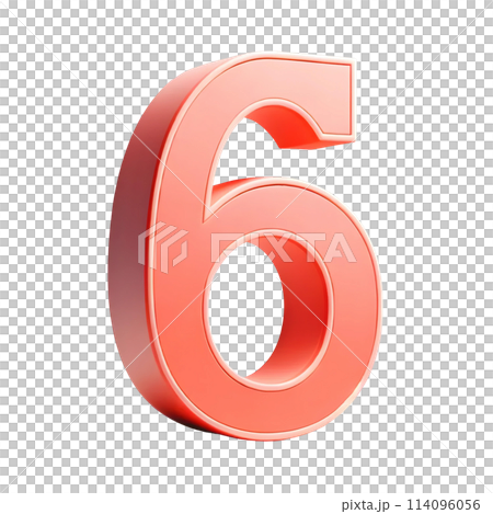 3d red number six 3d red number six 114096056