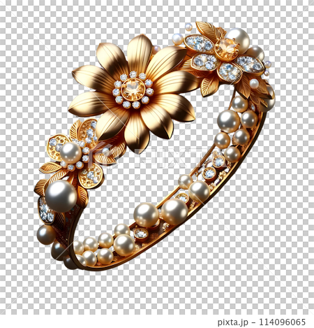 gold bracelet isolated on the white background 114096065