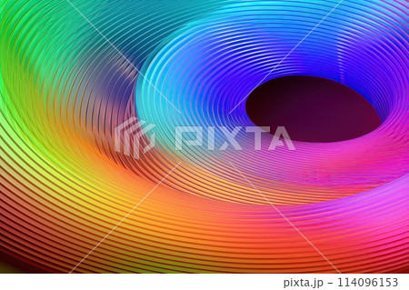 Abstract background with vibrant hues rainbow colored gradient spiral design 114096153