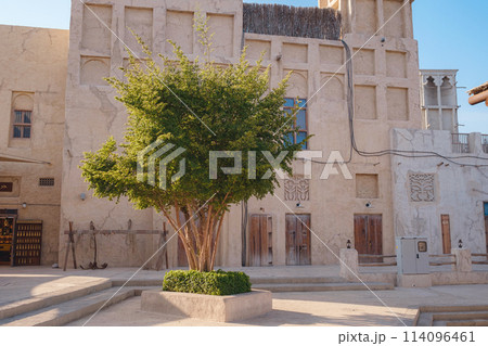 Old historic district in Dubai. traditional streets of old Dubai. Al Bastakiya district is also known as Al Fahidi Historical Neighbourhood or Al Seef 114096461