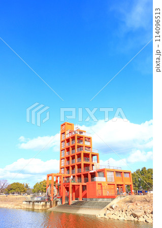 愛知県春日井市、落合公園フォリー水の塔の風景 愛知県春日井市、落合公園フォリー水の塔の風景 114096513