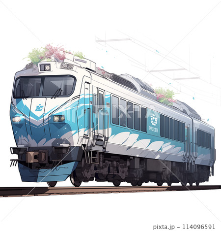 春の電気機関車のイラスト 114096591