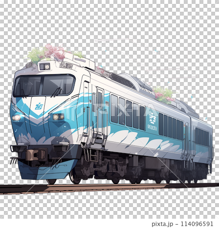 春の電気機関車のイラスト 114096591