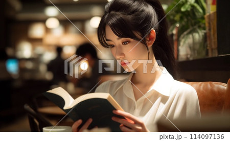 読書をする若い女性 114097136