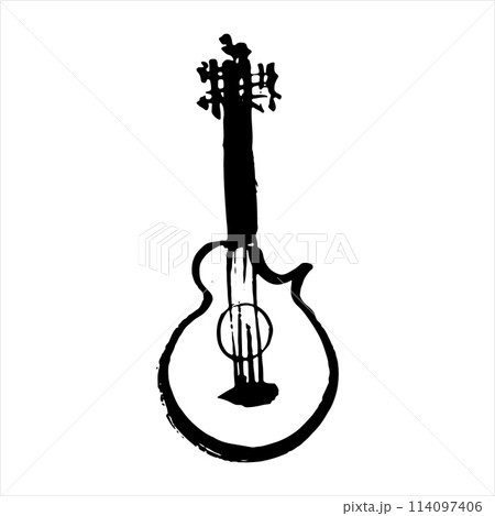 Guitar vector doodle hand drawn sketch 114097406