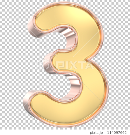 Number Gold 3D Rendering 114097662