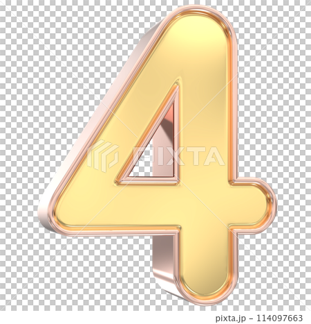Number Gold 3D Rendering Number Gold 3D Rendering 114097663