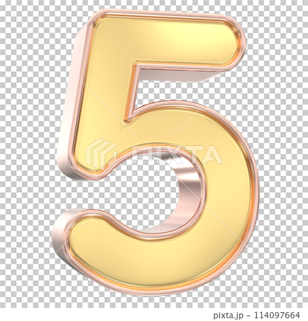 Number Gold 3D Rendering 114097664
