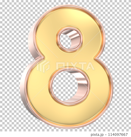 Number Gold 3D Rendering Number Gold 3D Rendering 114097667