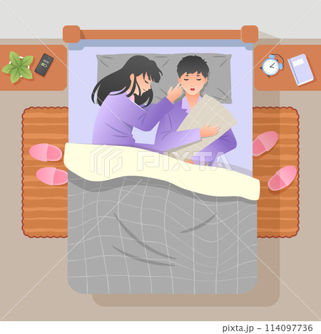 Bedtime hand drawn flat cartoon composition Bedtime hand drawn flat cartoon composition 114097736