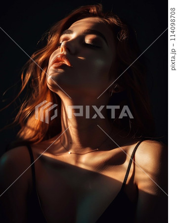 Young sexy woman, studio photography, high key style. 114098708