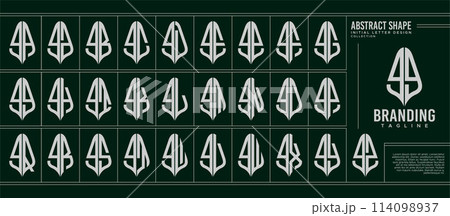 Abstract shape lowercase initial G GG letter, number 9 99 logo set 114098937