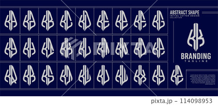 Set of luxury line curve abstract letter K KK logo monogram 114098953